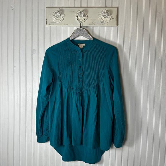 Sundance Blue Pleated Bib Long Sleeve Top - Picture 5 of 5